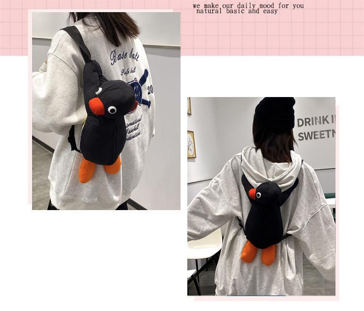 Penguin Cartoon Kids Backpack With Breathable Nylon And Animal Pattern For Preschool Children