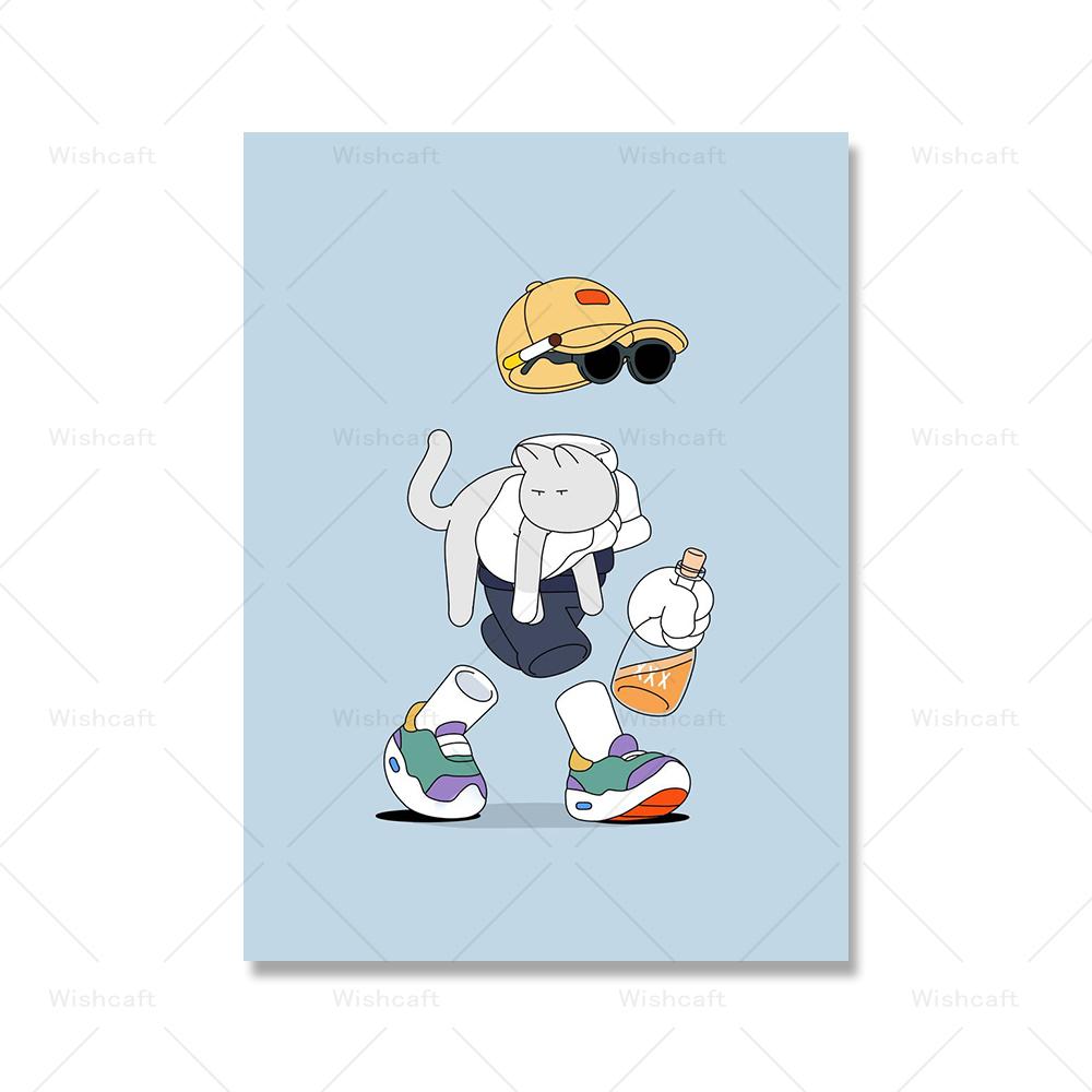 Niedlichen Cartoon Basketball Poster Kunstdruck Unsichtbarer Junge Spielen Street Ball Boxen Leinwand Malerei Bild Kinderzimmer Wohnkultur
