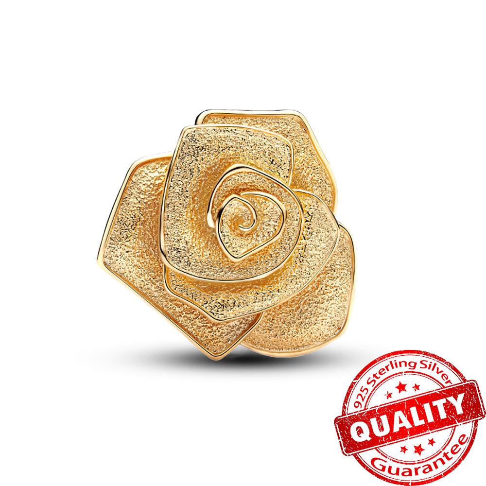 Beautiful 925 Sterling Silver Red Valentine's Day Infinity Love Rose Pendant Fit DIY Bracelet Necklace Date Accessories Gifts