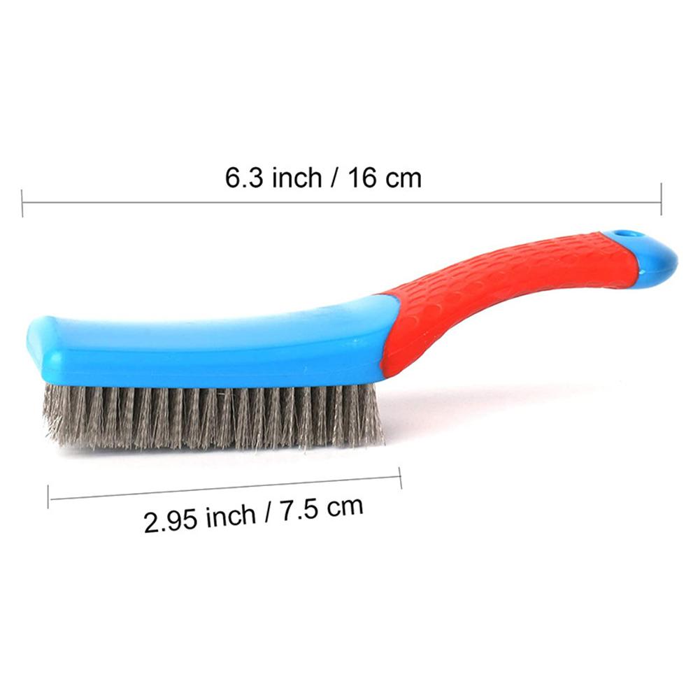 160mm Multipurpose Steel Wire Brush Plastic Handle Rust Removal Kitchen Cleaning Polishing Rust Removal Cleaning Brush Tool