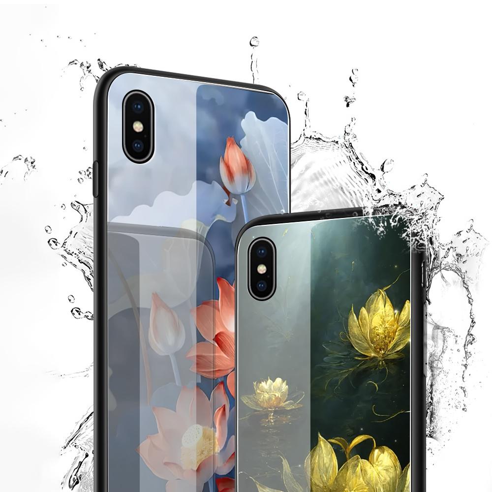 Tempered Glass Phone Case For iPhone 11 12 13 14 15 16 17 Redmi 10 12 14C Note10 Note14 Xiaomi 11Lite PocoC75 Soft Edge Shockproof Smooth Shell