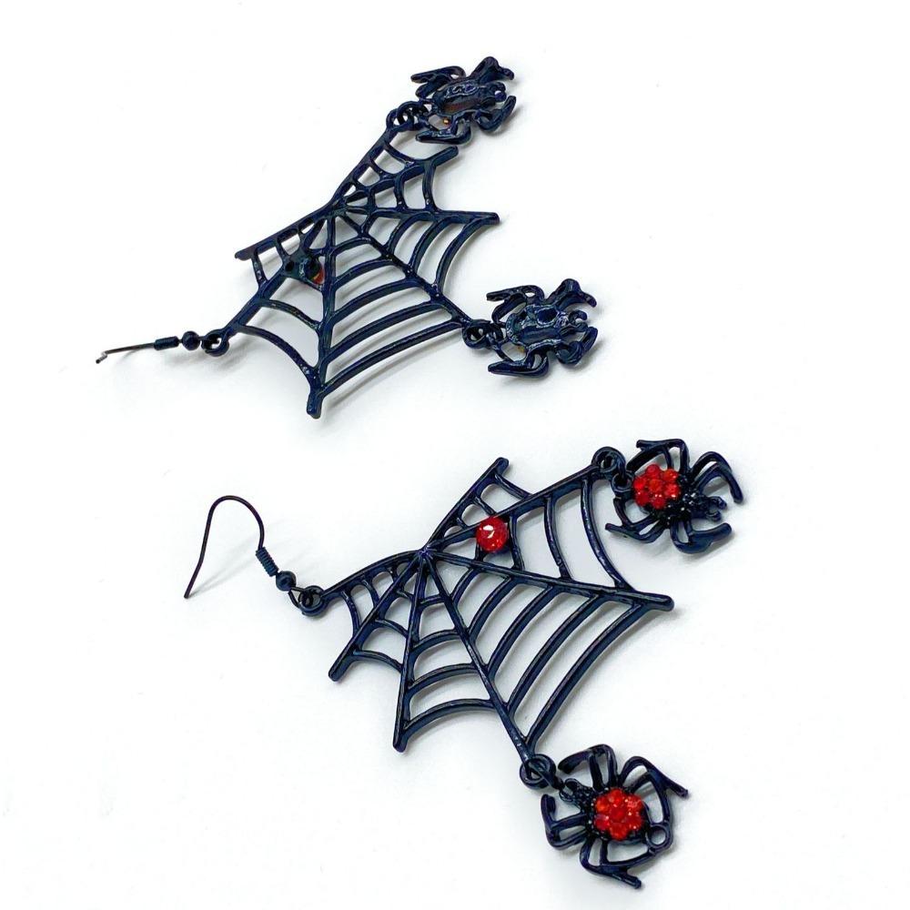 Zinc Zinc Alloy Halloween Earrings Punk Spider Pendant Earrings Fashion Spider Web Earrings  Party