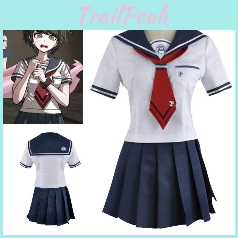 Danganronpa Another Episode Naegi Komaru Elegant White And Navy Blue Uniform Skirt Cosplay Costume With Sock
