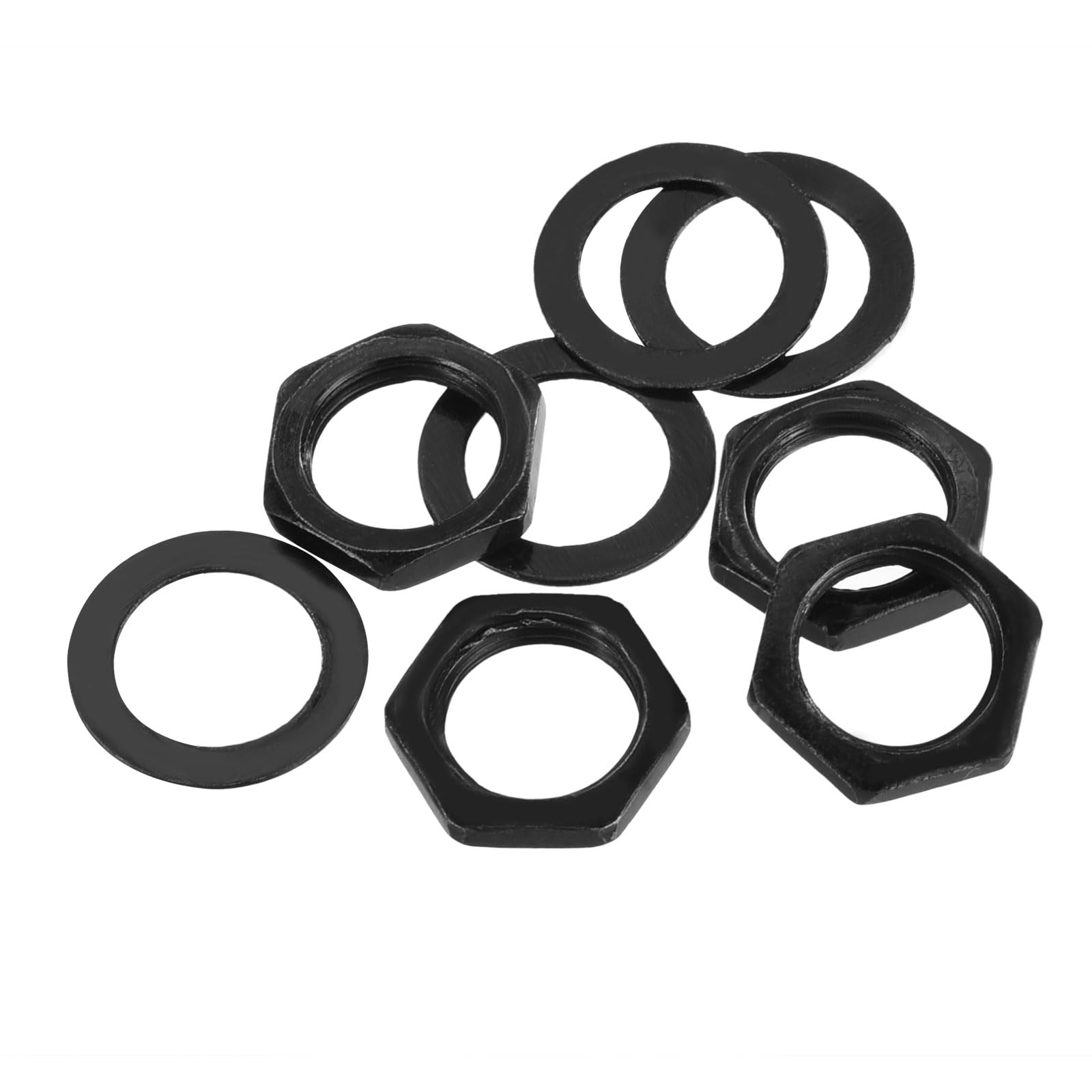 

uxcell Guitar Nuts and Guitar Jack Socket for Guitars and Basses 4-Pack Washers, 3/8 Input/Output Nuts, Black,