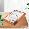 Multi-Grids Earrings Display Tray Velvet Jewelry Box Wooden Holder  Jewelry Storage Box