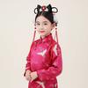 Red Children Wig Headband Tassel New Year Hair Accessories Simple Hanfu Headwear  Children