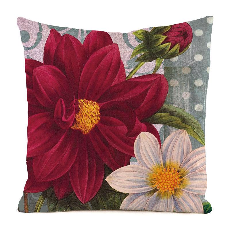 Heimdeko Bunte Blumen- und Schmetterlingsdruck Kissenbezüge Muster Kissenbezug Geeignet für Sofa Schlafzimmer Auto Kissenbezug