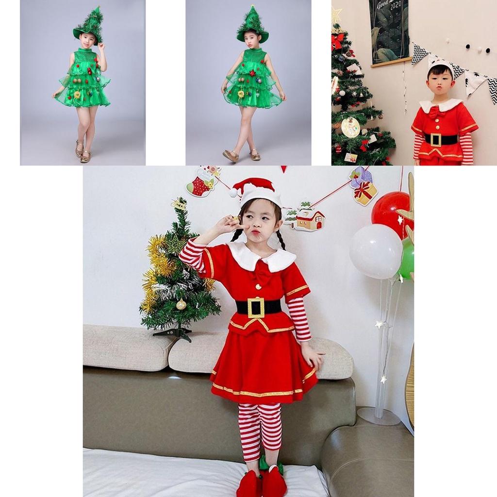 Delightful Christmas Tree Costumes For Girls Stylish Kids Outfit With Adorable Hat
