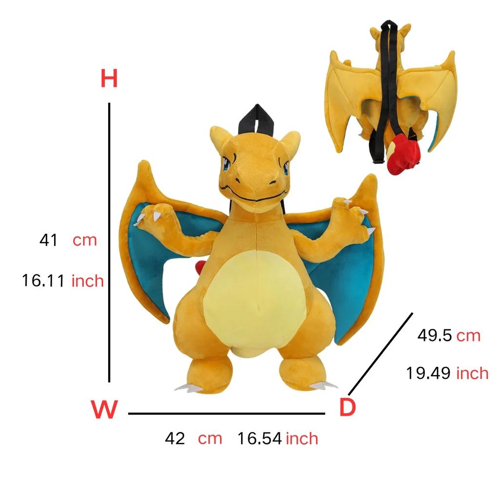Gengar Mimikyu Eevee Snorlax Charmander Charizard Mew Rowlet Plush Backpack Stuffed Toys Shoulder Bag for Kids Gifts 12 INCH