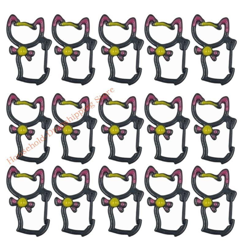 85AD Cats Shaped Lobster Clasps Metal Spring Clip Metal Lobster Clasps Keychain Hook