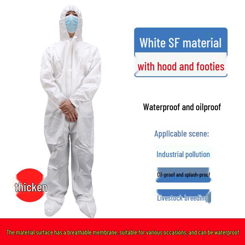 Disposable Waterproof Breathable Isolation Suit with Non-Woven Fabric for Farming and Animal Husbandry