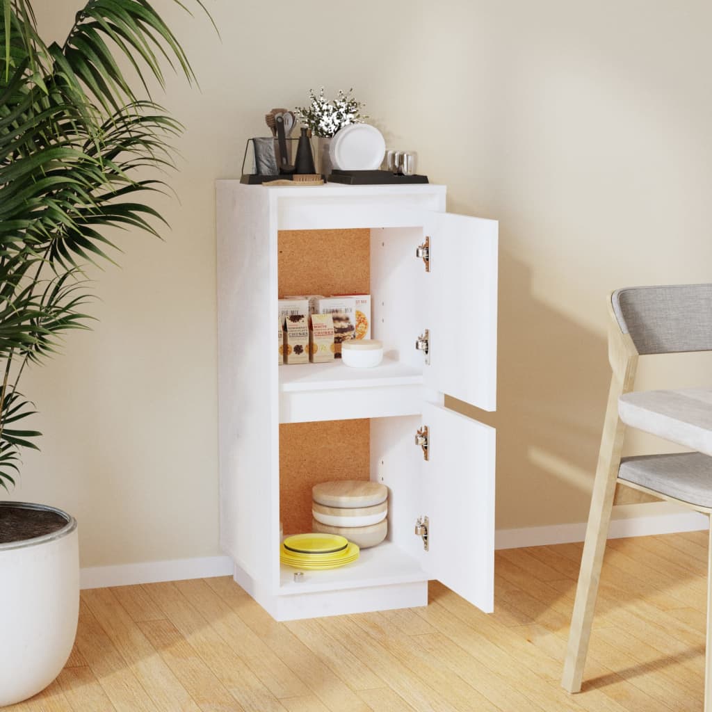 vidaXL Sideboard Weiß 31,5x34x75 Cm Massivholz Kiefer