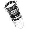 Grenzüberschreitendes Motorrad Punk Leder Nieten Armband: Kette, Streetdance-Stil