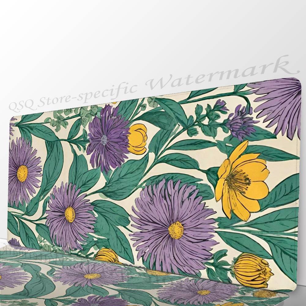 Vintage Flower Daisy Mousepad Non-slip Suitable For Office Computers Laptops E-sports Game Desk Mats XXL Keyboard