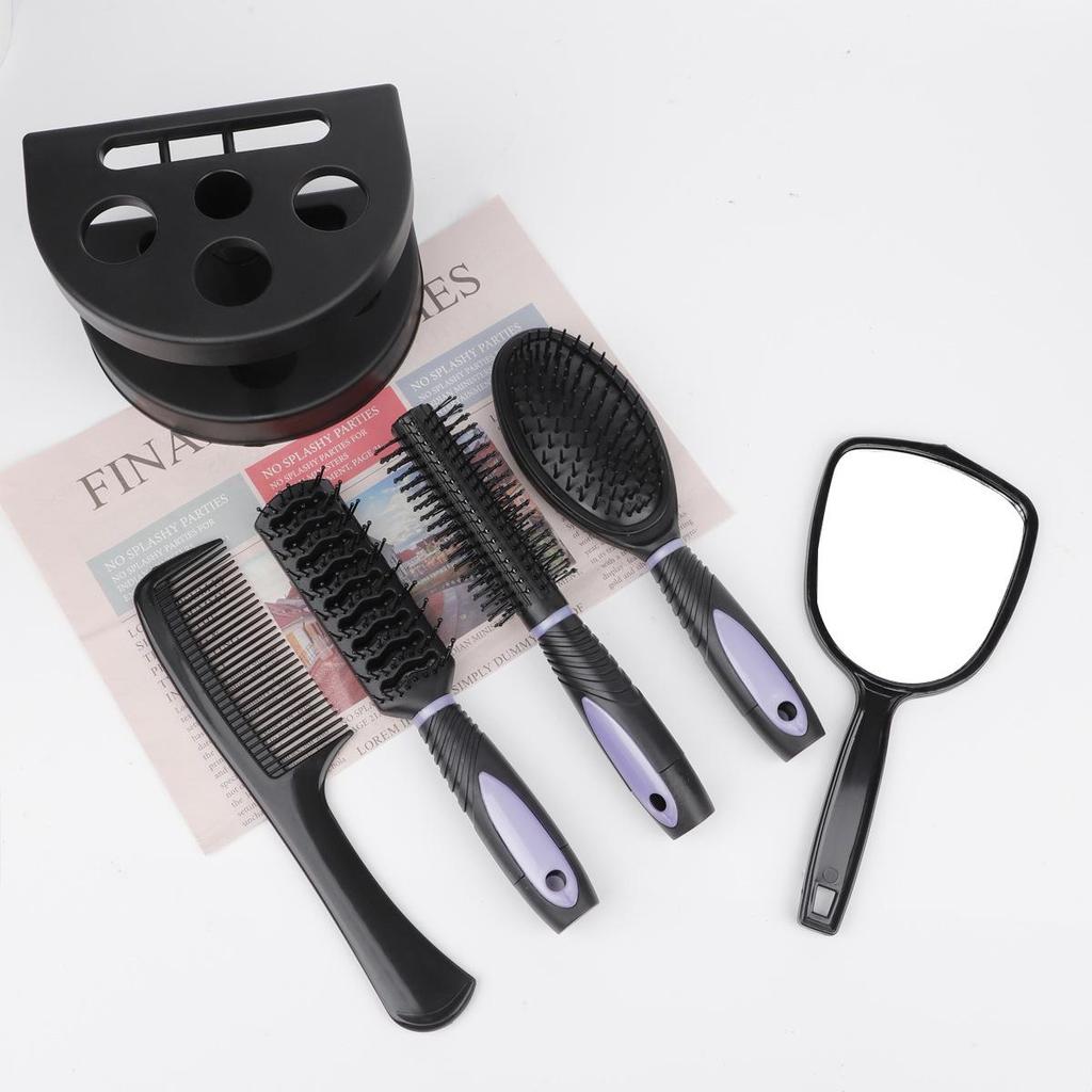 Five-Piece Hair Styling Set: Mirror, Air Cushion, Massage, Curling & Base Combs
