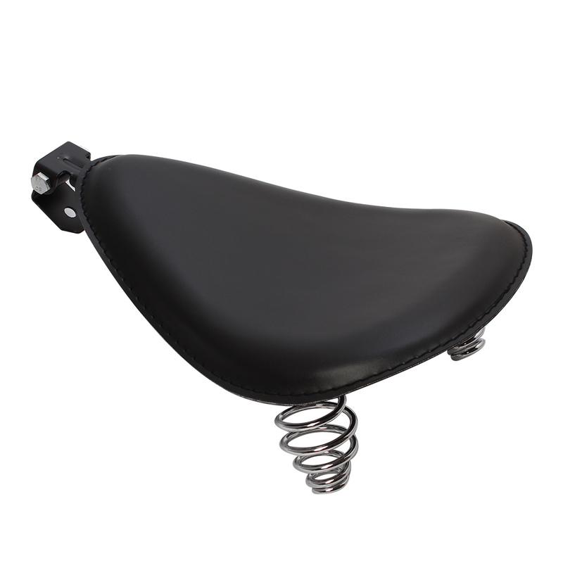 Motorcycle Black Spring Solo Seat + 3" Spring Mount Bracket Kit For Harley 48 Sportster XL883 1200 Bobber Chopper