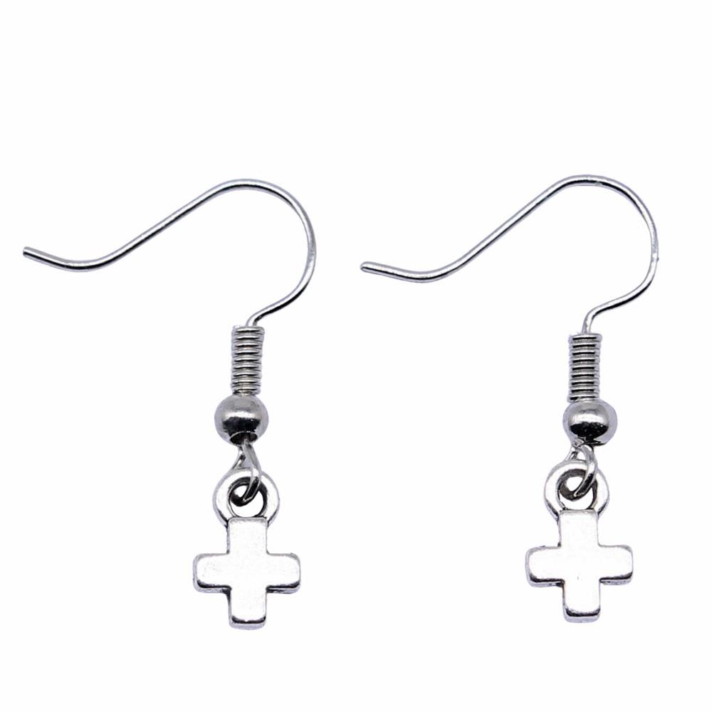Cross Dangle Earrings Minimalist Gothic Christian Symbol Drop Earrings Girl Jewelry