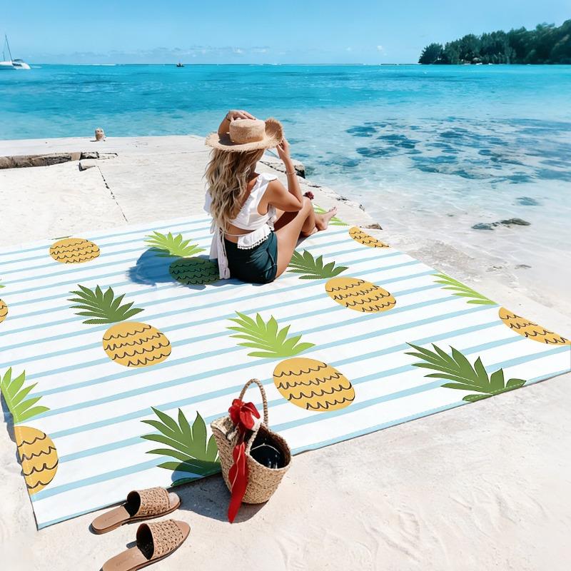 1pc Beach Blanket Waterproof Sandproof Oversized Large Beach Mat Quick Drying&Compact&Lightweight Picnic Mat Vacation Essentials