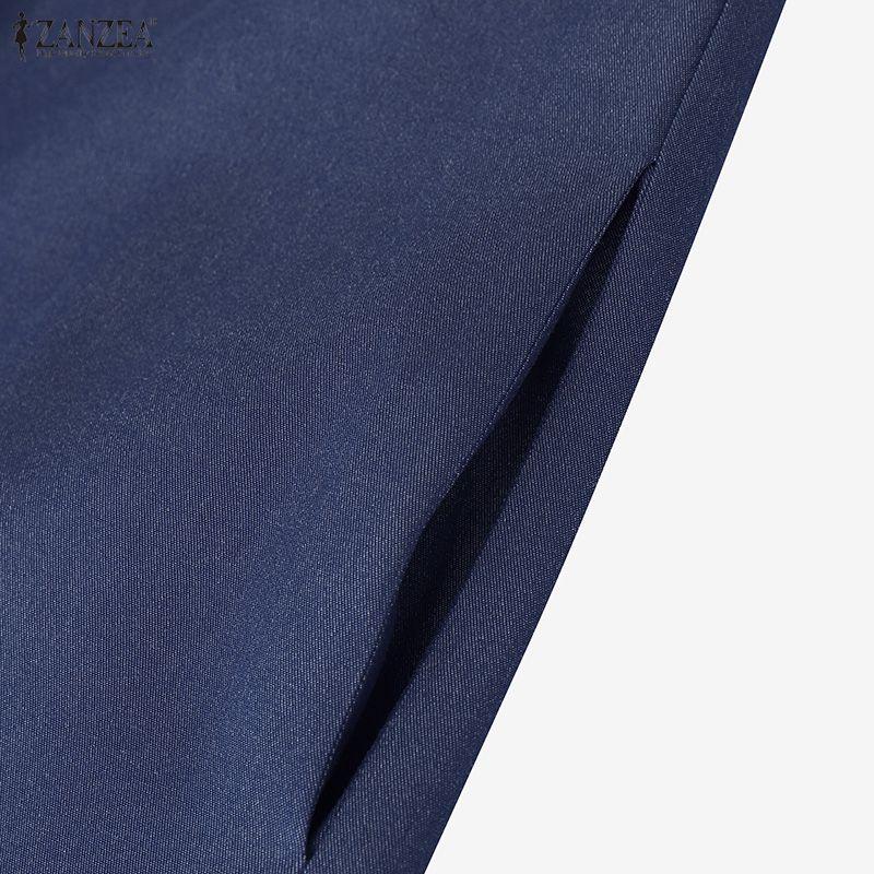 ZANZEA Damen Freizeit Hemdkleid mit Umlegekragen, locker, Sommer, Halbarm
