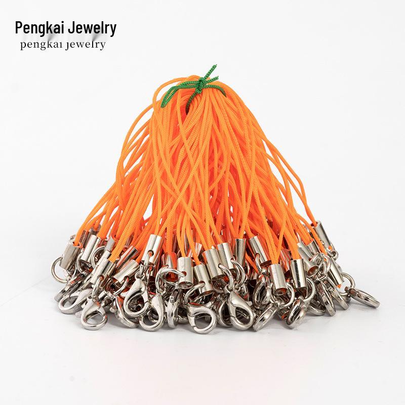 Colorful Handmade DIY Jewelry Accessories: Mobile Phone Lanyards with Lobster Clasp and Alloy Cord End