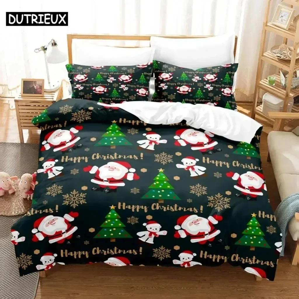 Luxury New 3D Print Christmas Duvet Cover Set King Size Single Double Bed Queen Full Blue Quilt Case Linen Twin Bedding Sets