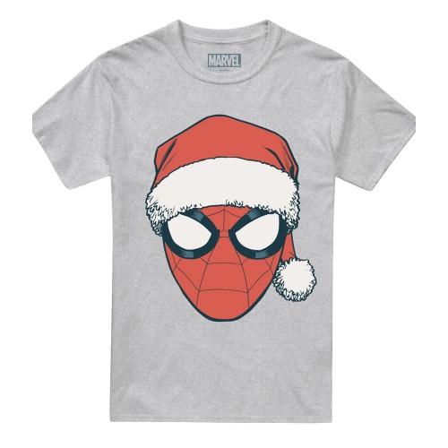 Spider-Man Unisex Adult Santa Hat Heather Christmas T-Shirt