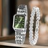 2-Pack Ladies' Elegant Retro Watch Set - Luxury Heart Chain Court Quartz Watch