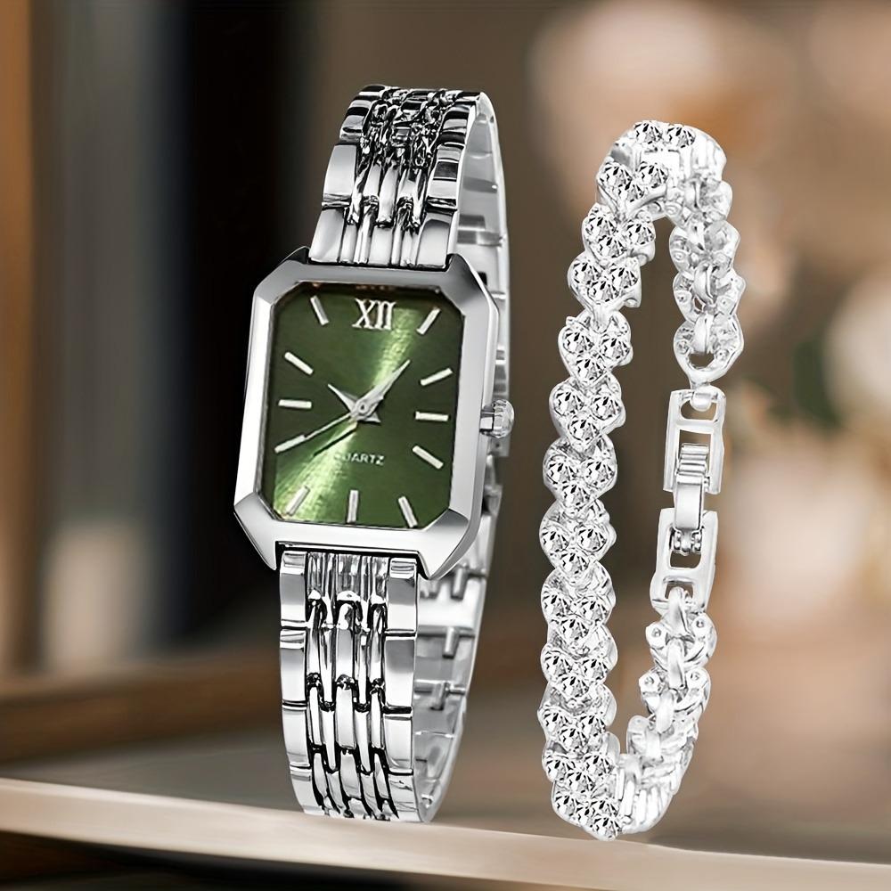 2-Pack Ladies' Elegant Retro Watch Set - Luxury Heart Chain Court Quartz Watch