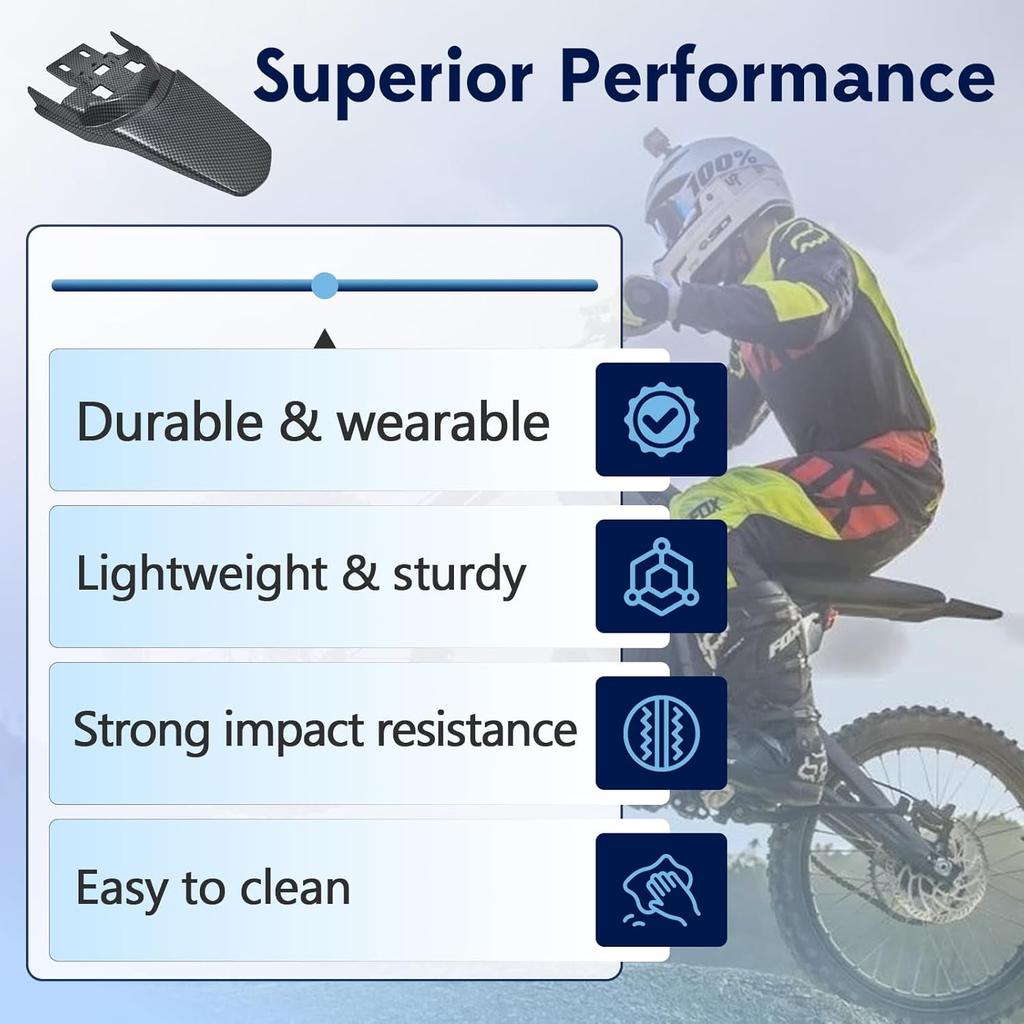 Rear Fender for Surron, Imitation Carbon Fiber Parts for Surron Light Bee X/S Segway X160 X260, Short Back Fender Protector for Electric Mountain