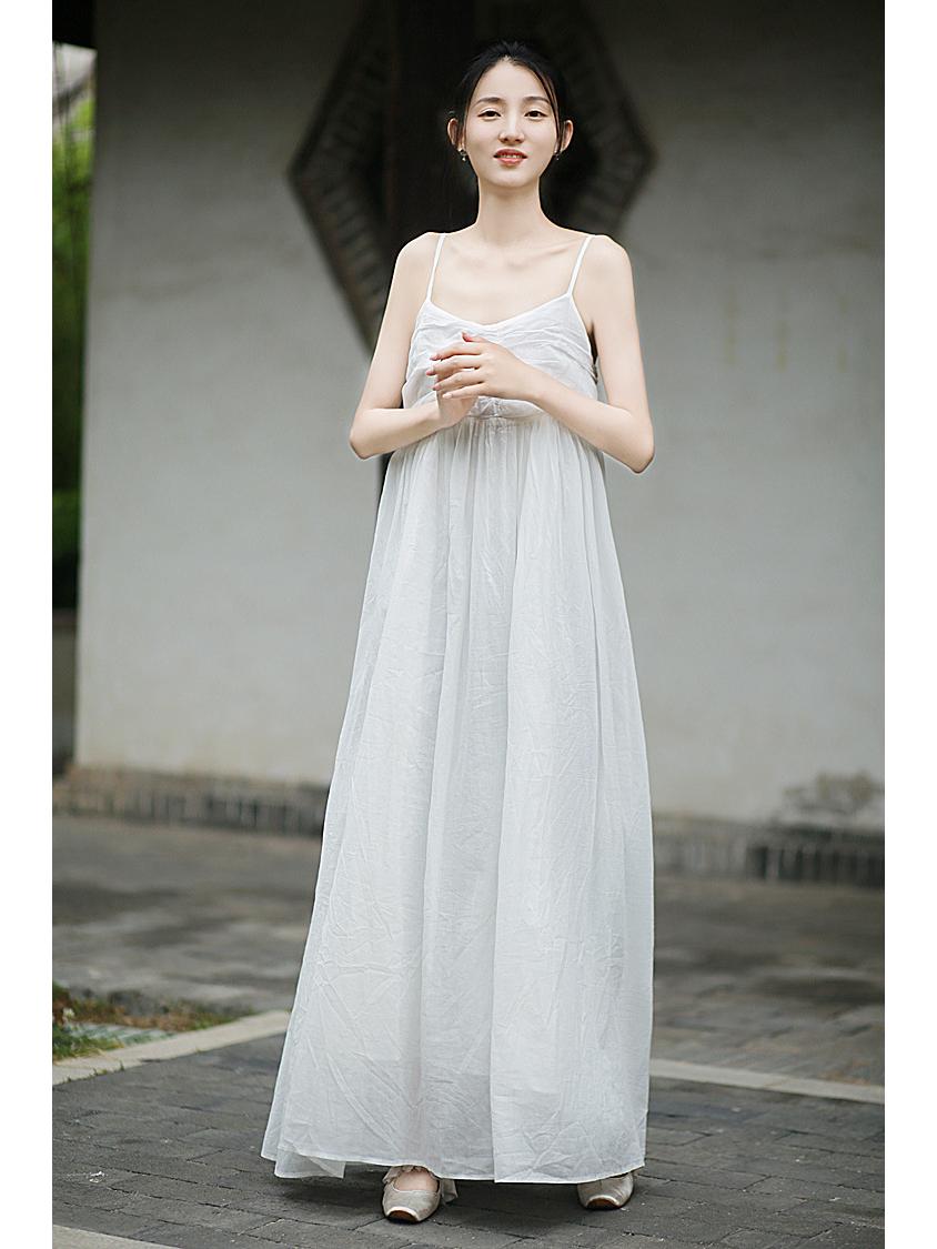 

Платье-майка из хлопка с сушёными розами, окрашенное растительными красителями: Литературный холодный стиль One Size