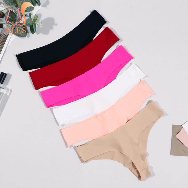 S-XL Ice Silk Panties for Women Low Waist Solid Color Underwear Panties Breathable and Comfortable Cotton Thong