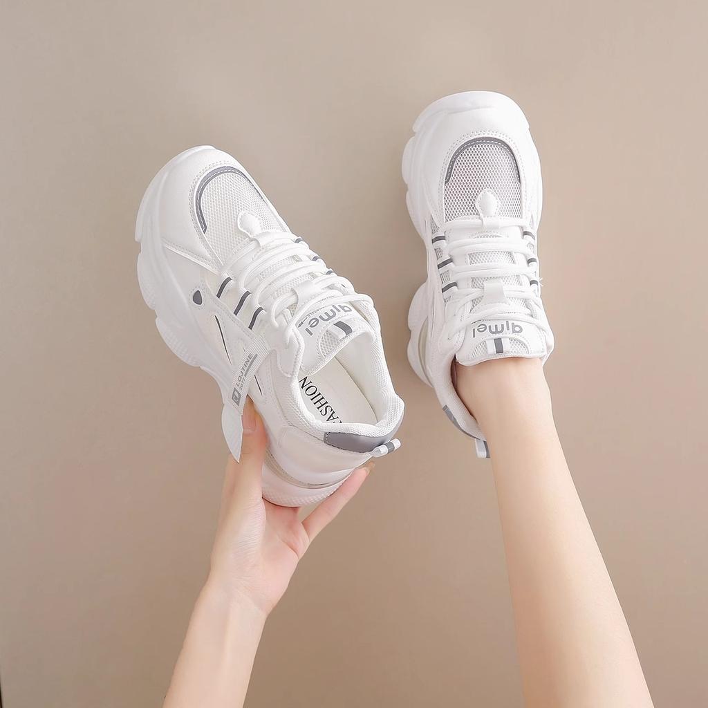 Platform dad shoes women's summer height increase mesh breathable casual sports shoes women