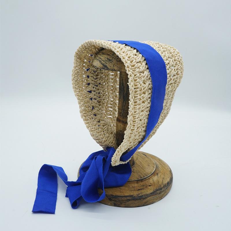 Japanese French Retro Hand-Woven Lace-Up Hair With Hat Female Spring Summer Vacation Cute Sweet Little Fresh
