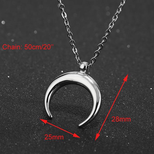 50cm Exquisite Stainless Steel OX Moon Necklace Half Moon Necklaces Pendants DIY Gift Jewelry