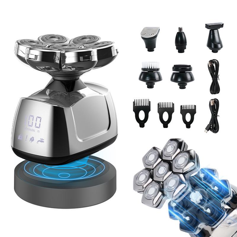 7D Floating Electric Shaver – Multifunctional, Water-Washable Razor for Bald Heads