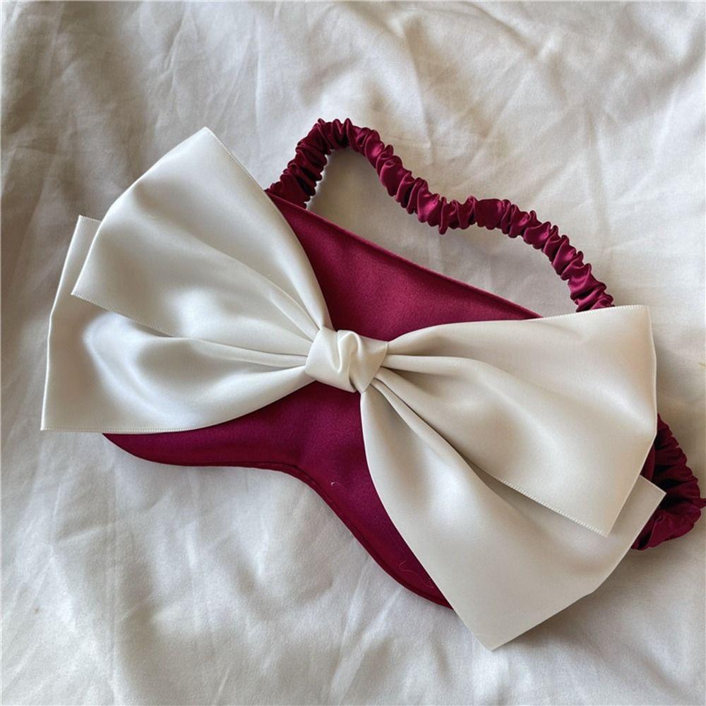 Fashion Silk Sleep Eye Mask Bow Sleeping Eye Patch Portable Shading Sleeping Mask  Travel