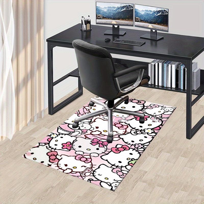 

1pc Hello Kitty Office Carpet Under Chair Mat Gift Universal Cute Cartoon Pink Rug for Room Decor Birthday Present Bedroom Flooring Mat Non- 60cm by 90cm