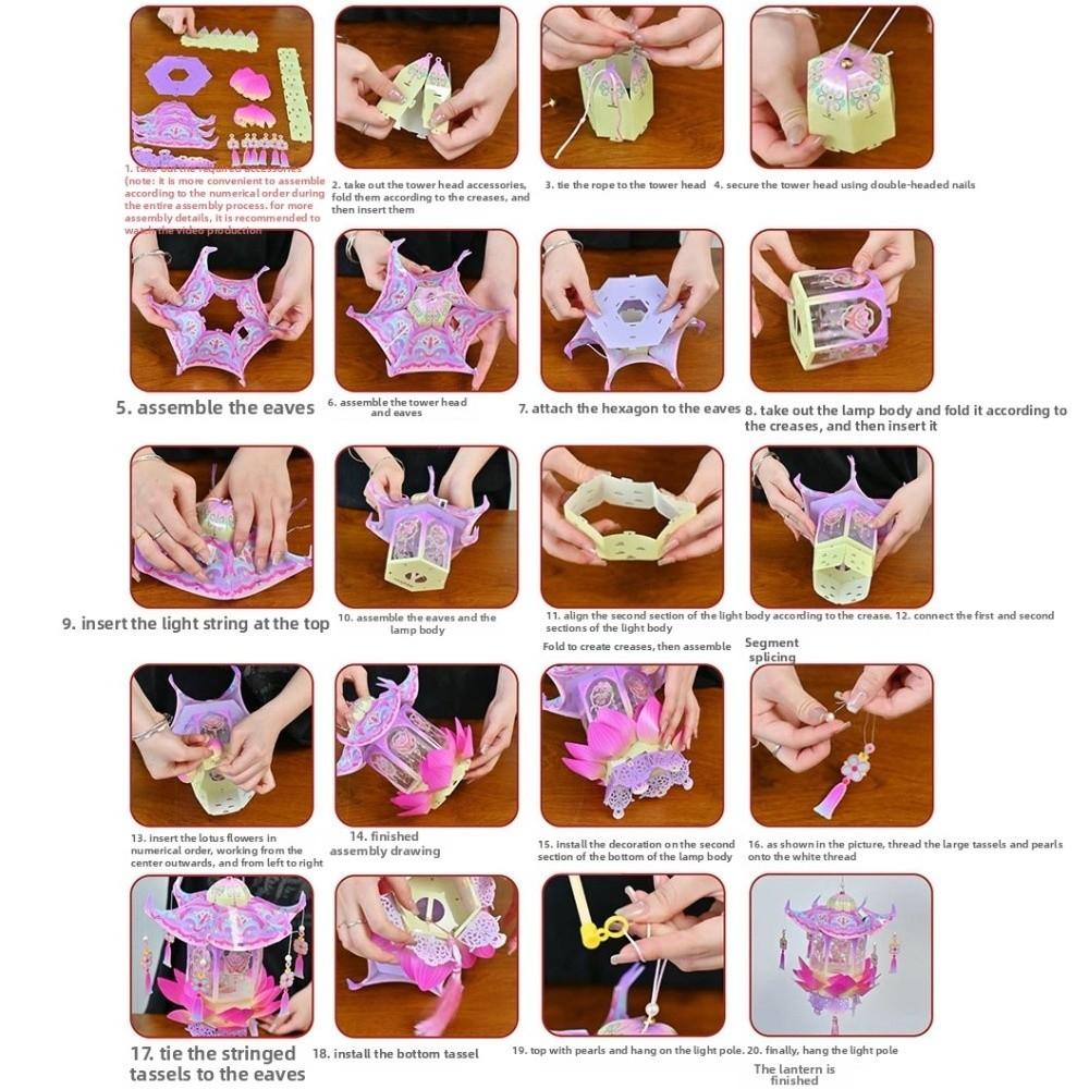PVC DIY Craft Material Kit Glowing Hanging LED Lantern Mid-Autumn Festival Lantern Gift