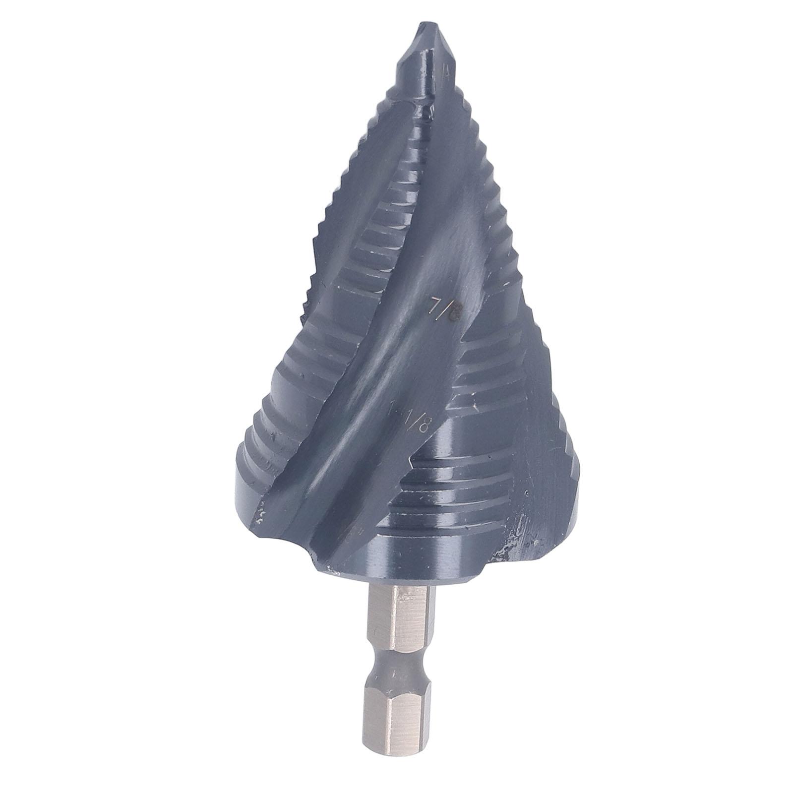 

Step Drill Bit Imperial 1 4 to 1‑3 8in for Metal 4 Flute Spiral Groove with 8percent Cobalt