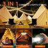 10M Camping String Light 3-in-1 Tent Light Rechargeable RGB&Warm Light 8 Mode Outdoor/Indoor Hanging LED Fairy Light For Camping
