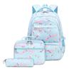 Girls' Ocean Print 3-Piece School Backpack Set