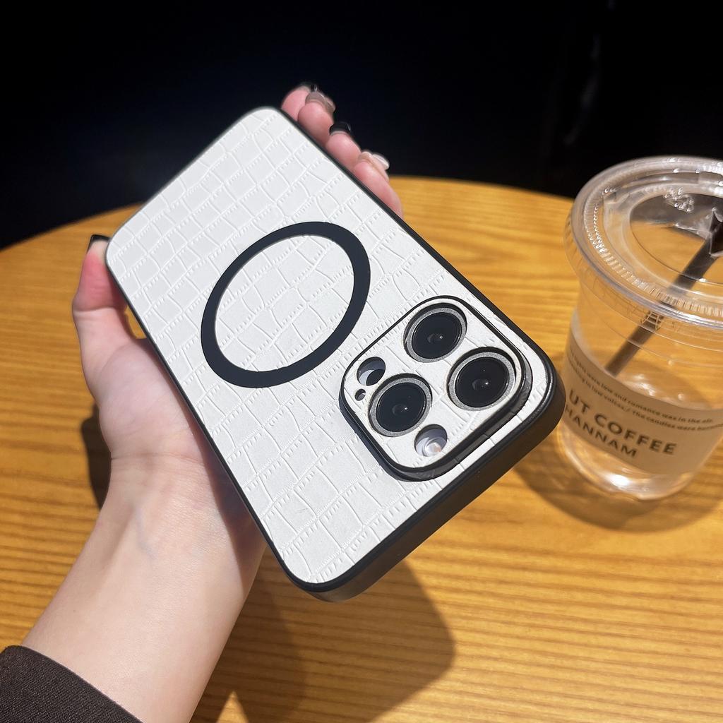 Jednoduché obchodní pouzdro se vzorem krokodýlí kůže s magnetickým přichycením Vhodné pro IPhone15promax Odolné proti pádu Pánské a dámské pouzdra na telefon IPhone 14