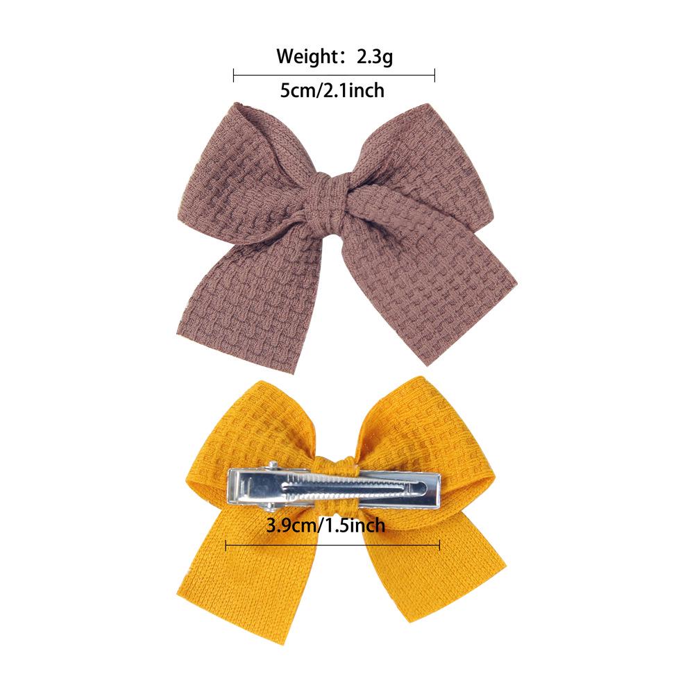 Popular Handmade Fabric Bow Hair Clips for Girls - Macaron Duckbill Style