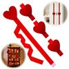 4pcs Valentine's Day Hanging Silk Ribbon Love Felt Cabinet Door Decor Large Heart-shaped Ribbons Bows for Party Wedding Holiday