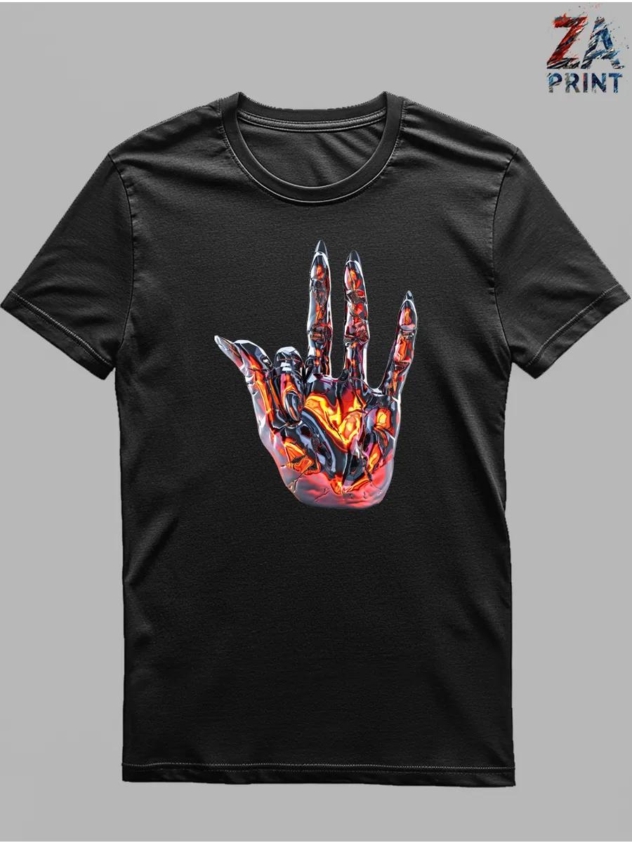 Футболка с отпечатком руки S