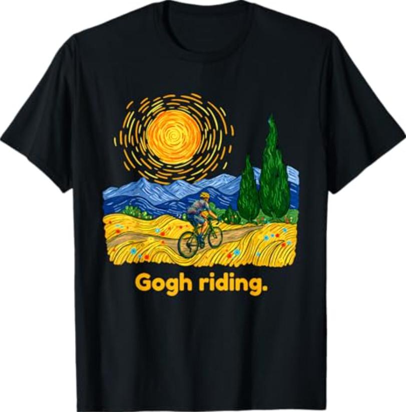 Gogh Riding Funny Cycling Van Gogh Art Bike T-Shirt S
