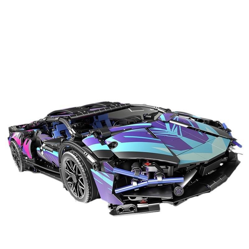 Compatible Cyberpunk Lamborghini Rc Car Building Toy With 800 Abs Plastic Pieces For Kids