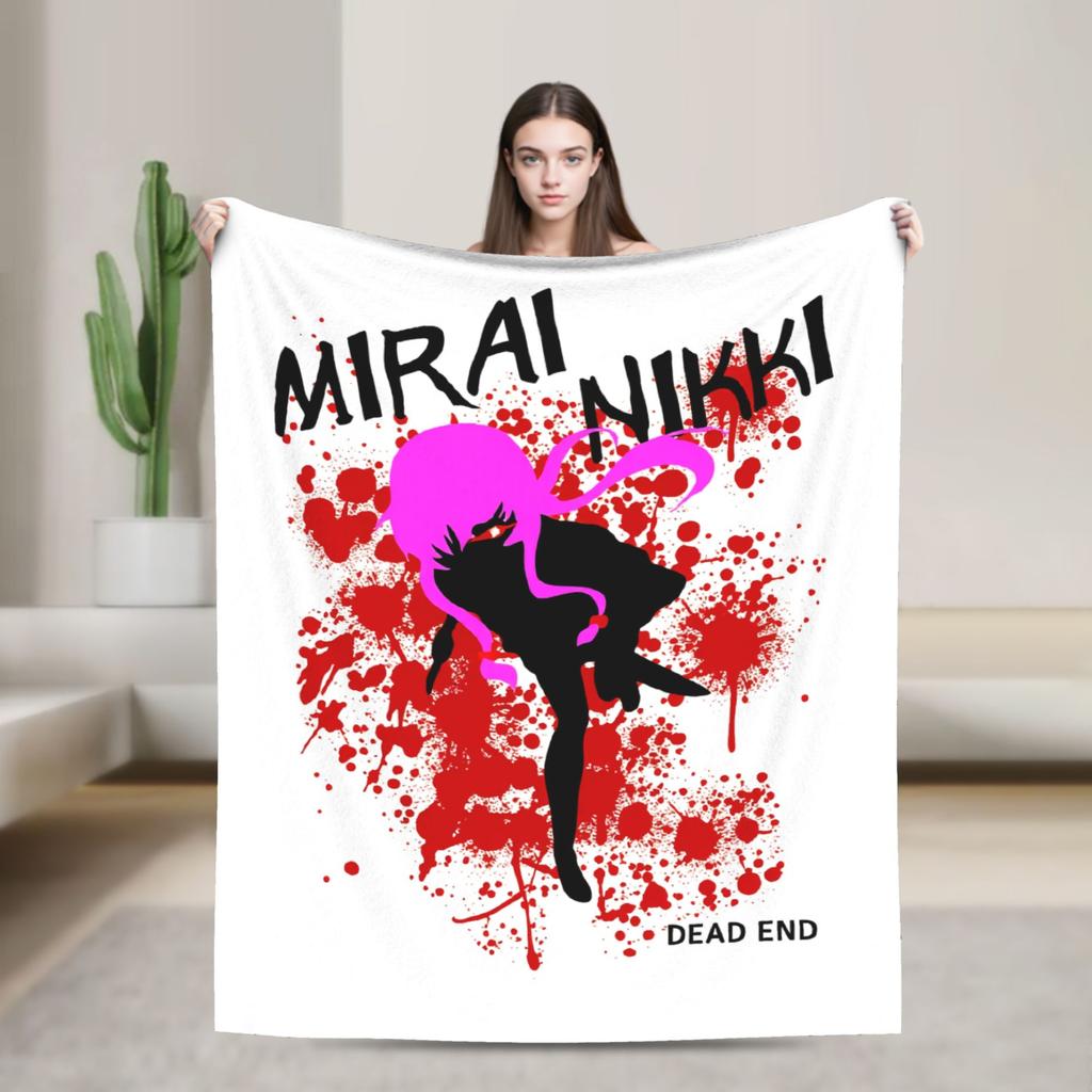 Mirai Nikki Gasai Yuno Super Soft Blankets Plush Throw Blanket Street Trend Couch Chair Flannel Bedspread Sofa Bed Cover