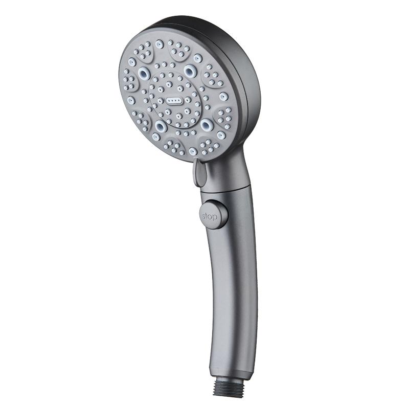 Hot Seller Water Saving Multifunctional Chrome 9 Modes Spray Handheld Shower Head with One-Touch Stop Button for Bathroom