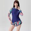 2026 Women's Long Sleeve Split Sun Protection Swimsuit for Hot Springs and Resorts
